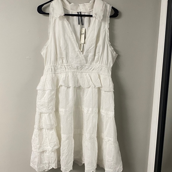 NWT Anthropologie Collared Halter Tiered Ruffled Mini Dress - Picture 6 of 11